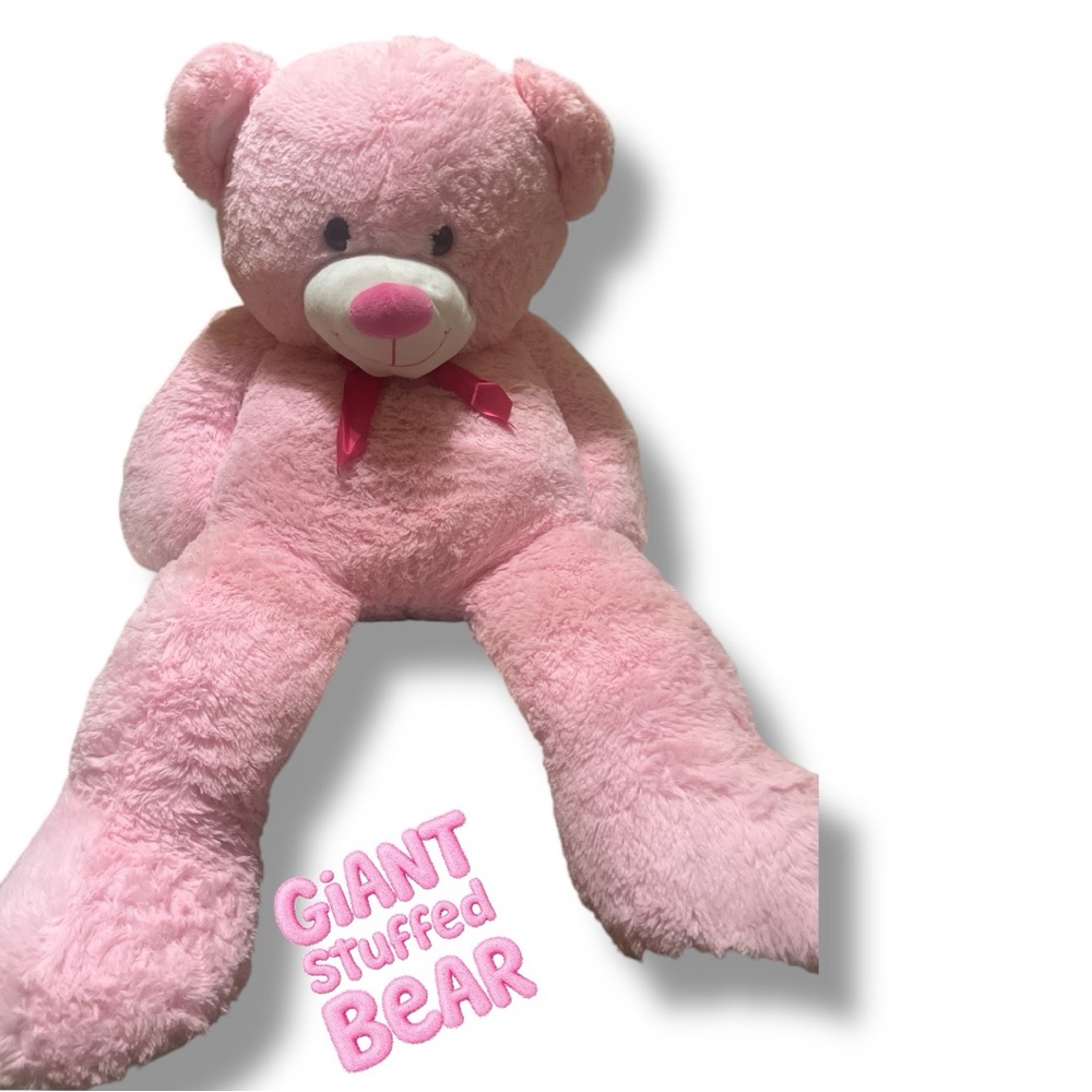 4ft Giant Pink Teddy Bear Stuffed Animal, Big Teddy Bear Plush
